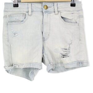 American Eagle Super Stretch Hi-Rise Shortie Light Wash Shorts Sz 4 Light Wash